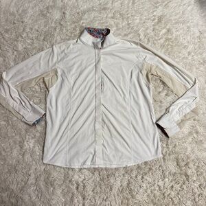 Women’s XXL White Smartpak Long Sleeve Horseback Riding Show Shirt